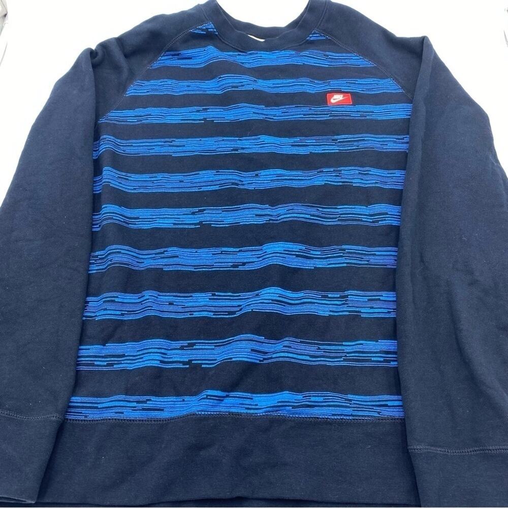 Nike Navy & Blue Striped Sweatshirt- XL